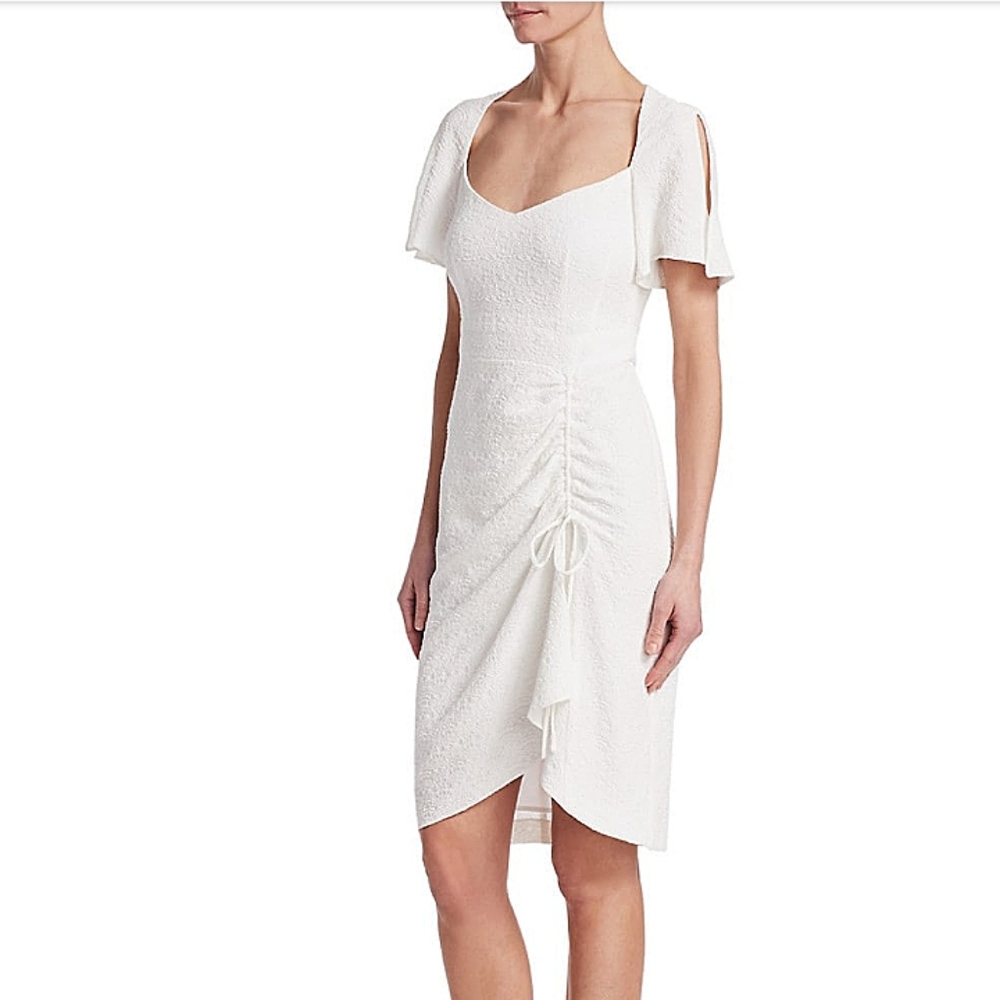 NWT Nanette Lepore White Ruched Dress